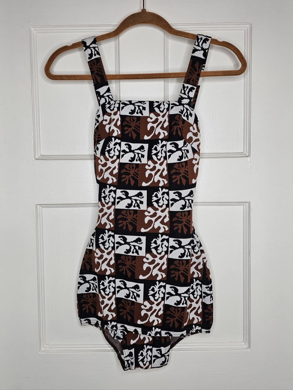 VTG 50s Kerrybrooke Abstract Print Knit Swimsuit - Picture 11 of 11